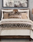 Chalet - Queen Aztec Comforter Set Set of 3 - White / Brown