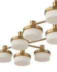 Wedge - 12 Light LED Brass Chandelier - White / Gold