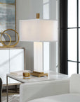 Athanas - Alabaster Lamp - White