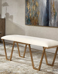 Farrah - Geometric Bench - White