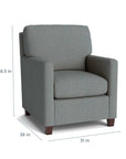 Trent Thin Track Arm Accent Chair