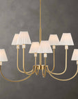 Poppins - 8 Light Brass Chandelier - White / Gold