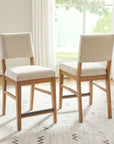 Millwork - Counter Chair Set of 2 - White / Light Brown