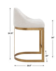 Ira - Counter Stool - Gold / Ivory