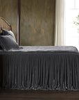 Stella - King Faux Silk Velvet Bedspread Set (Set of 3) - Slate