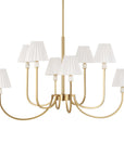 Poppins - 8 Light Brass Chandelier - White / Gold