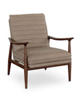 Ellis Leather Accent Chair with Wood Frame