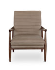 Ellis Leather Accent Chair with Wood Frame