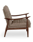 Ellis Leather Accent Chair with Wood Frame