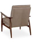 Ellis Leather Accent Chair with Wood Frame