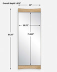 Russo - Oversized Modern Mirror - Light Brown