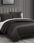 High Shine Satin - King Duvet Cover Set Set of 3 - Espresso