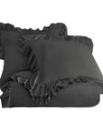 Lily - Queen Washed Linen Duvet Cover Set (Set of 3) - Slate