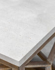 Catali - Stone End Table - White & Light Brown