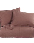 Cotton Canvas - Twin Stonewashed Coverlet Set Set of 2 - Sarsaparilla