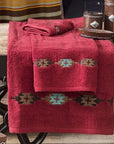Socorro - Embroidered Towel Set Set of 3 , 2 Per Carton - Red