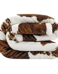 Campfire - Elsa Cowhide Campfire Sherpa Throw 6 Per Carton - Chocolate