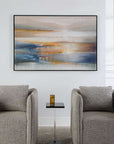 Seafaring Dusk - Hand Painted Abstract Art - Beige