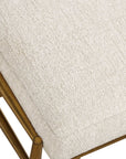 Karleen - Plush Small Brass Bench - White