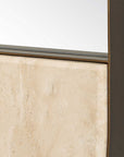 Russo - Travertine Tall Oval Mirror - Bronze / Brown / Gold