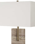 Turning - Point Travertine Table Lamp