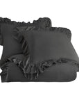 Lily - King Washed Linen Duvet Cover Set Set of 3 - Slate
