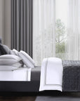 Border Embroidery - Queen Sheet Set Set of 4 - Gray