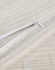 100% French Flax Linen - King Variegated Stripe Duvet Cover Set (Set of 3) - Natural / Light Blue