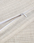 100% French Flax Linen - King Variegated Stripe Duvet Cover Set Set of 3 - Natural / Light Blue
