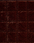 Stella - Faux Silk Velvet Double Box Stitch Throw - Copper Brown