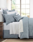 Chambray - Full Comforter Set Set of 3 - Blue / Turquoise