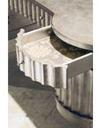 Melange - Fluted Kidney Desk - Pearl Silver
