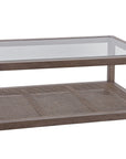 Calum - Cocktail Table - Driftwood Gray / Cane / Brushed Nickel