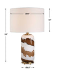 Ararat - Swirl Table Lamp - Brown / White