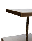 Antony - Side Table - White / Bronze
