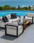 Remsen - Outdoor Sofa - Black / Oyster