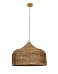 Tauranga - Seagrass 5 Light Pendant - Light Brown