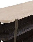 Avalon - Console Table - Bronze Metal Frame With Travertine & Espresso