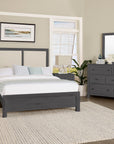 Custom Express - Upholstered Bed - Pebble Grey