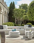 Bolster Back - Armless Outdoor Sofa - White