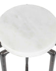 Tobias - Marble Slab Drink Table - Bronze / White