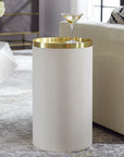 Circuit - Brass & White Accent Table - White
