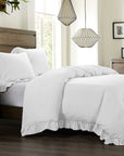 Lily - King Washed Linen Duvet Cover - White