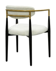 Jenson - White Dining Chair - Semi-Gloss Black /Brushed Gold / Ivory Boucle