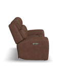 Warren - Power Reclining Loveseat With Console, Power Headrest & Lumbar - Dark Brown