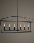 Clayton - 6 Light Linear Chandelier - Black