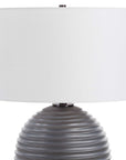 Chelsom - Ribbed Table Lamp - Gray