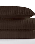 Satin Channel - Twin Quilt Set Set of 2 - Chocolate