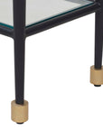 Javana - Glass / Iron Console Table - Brass,Bronze