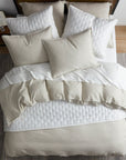 100% French Flax Linen - King Duvet Cover Set Set of 3 - Natural